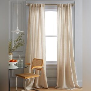 NWT QUINCE Set Of 2 48x108 European Linen Curtains Flax 6192